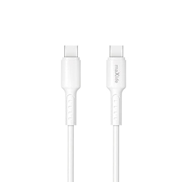 Maxlife kabelis MXUC-13 USB-C - USB-C 1,0 m 60W, balts