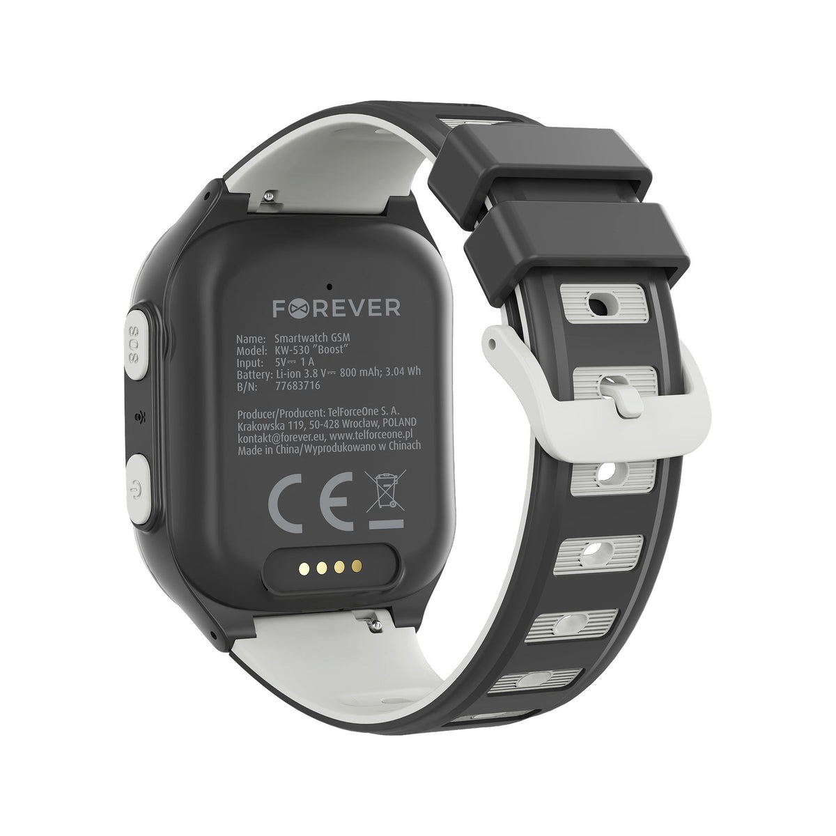 Forever viedpulkstenis GPS WiFi 4G Kids Boost KW-530, melns