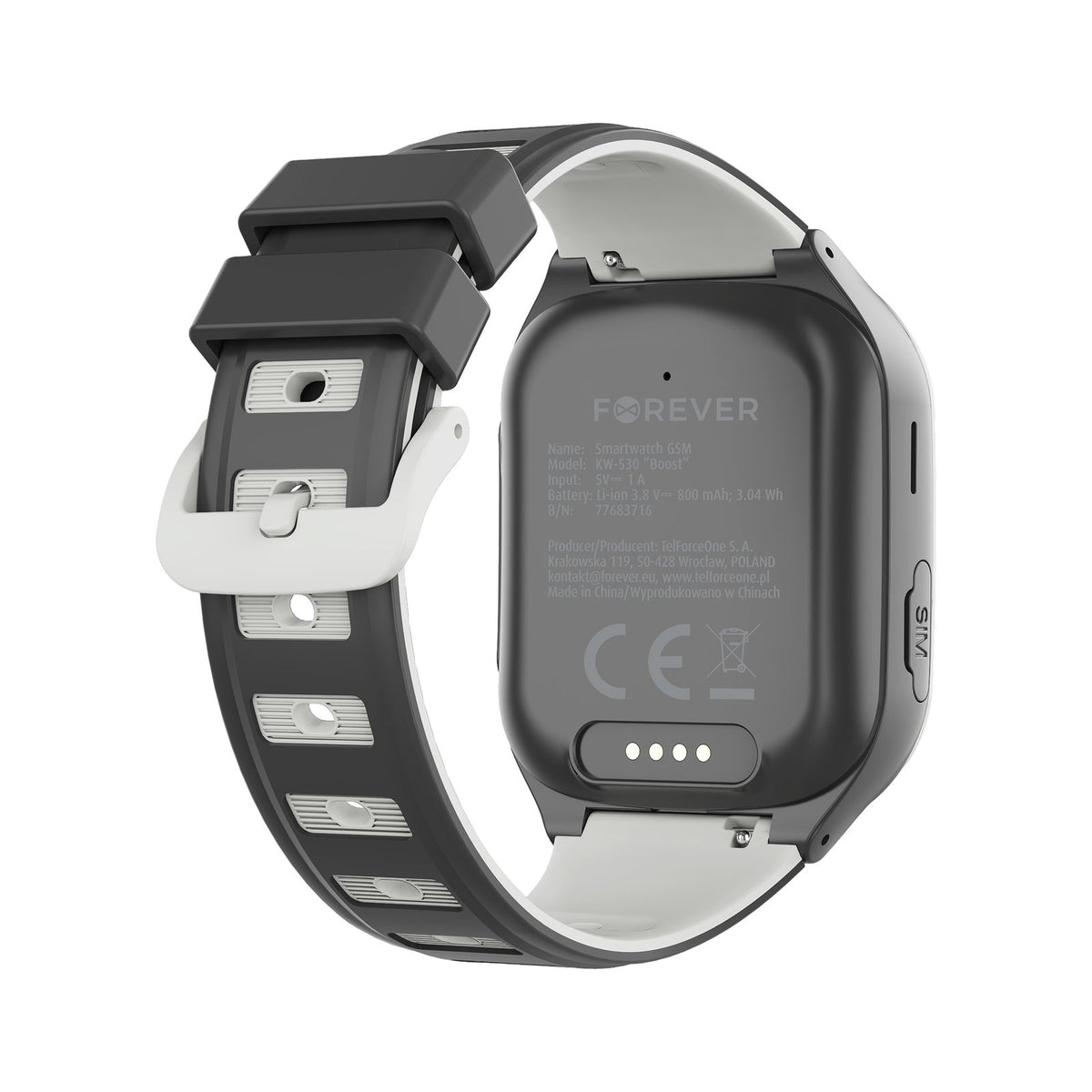 Forever viedpulkstenis GPS WiFi 4G Kids Boost KW-530, melns