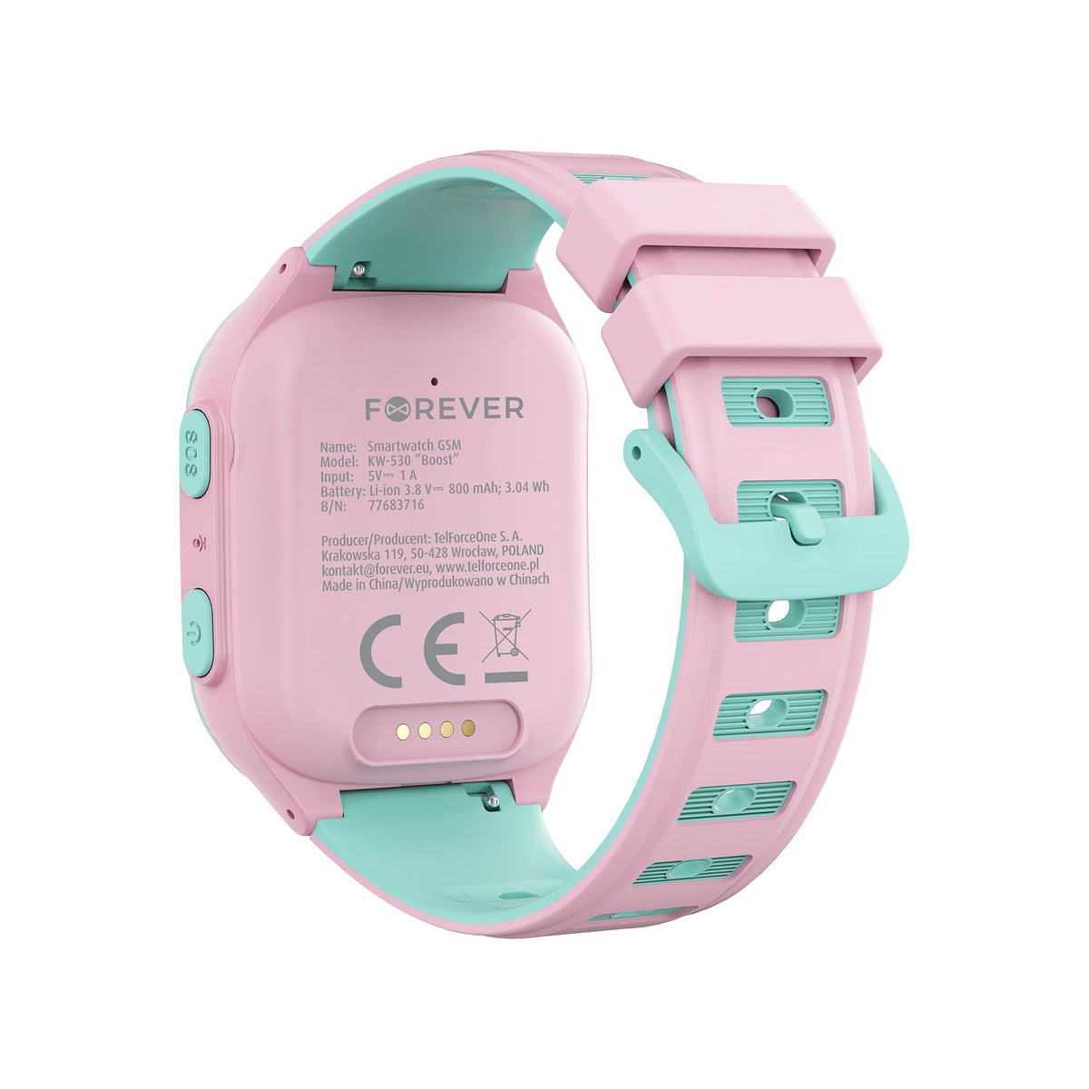 Forever viedpulkstenis GPS WiFi 4G Kids Boost KW-530, rozā