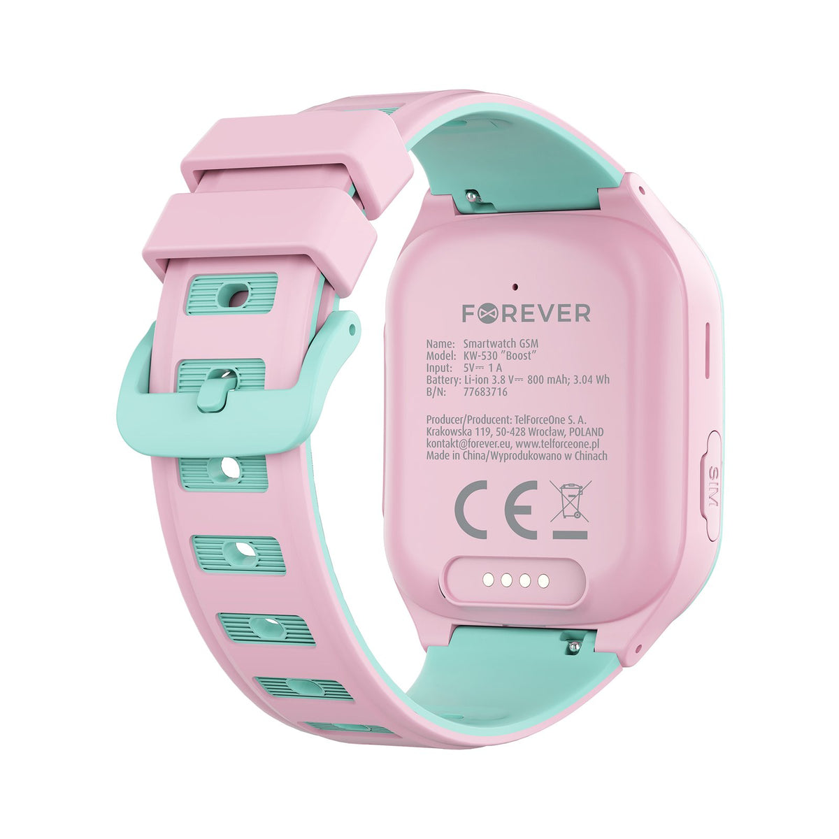 Forever viedpulkstenis GPS WiFi 4G Kids Boost KW-530, rozā