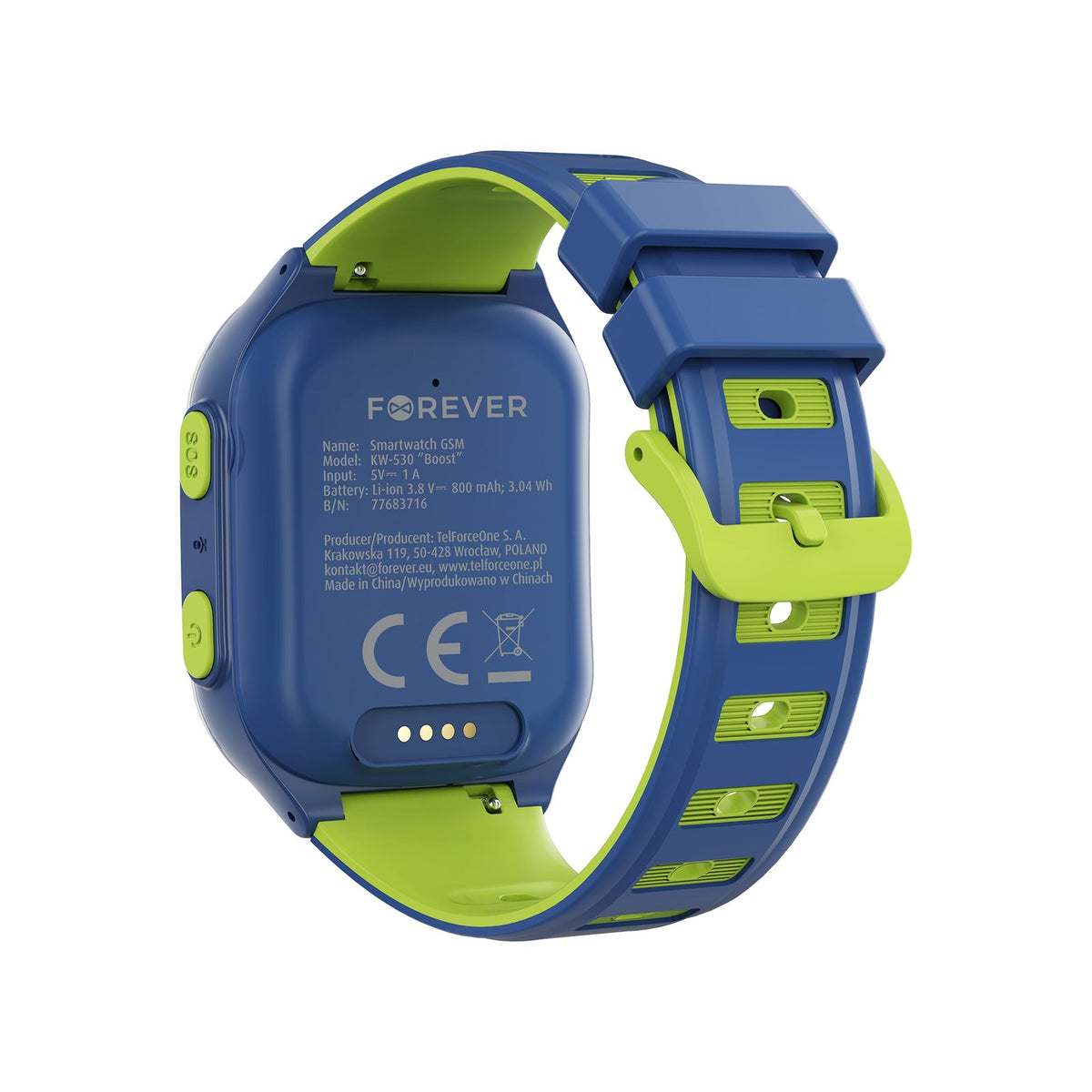 Forever viedpulkstenis GPS WiFi 4G Kids Boost KW-530, zils