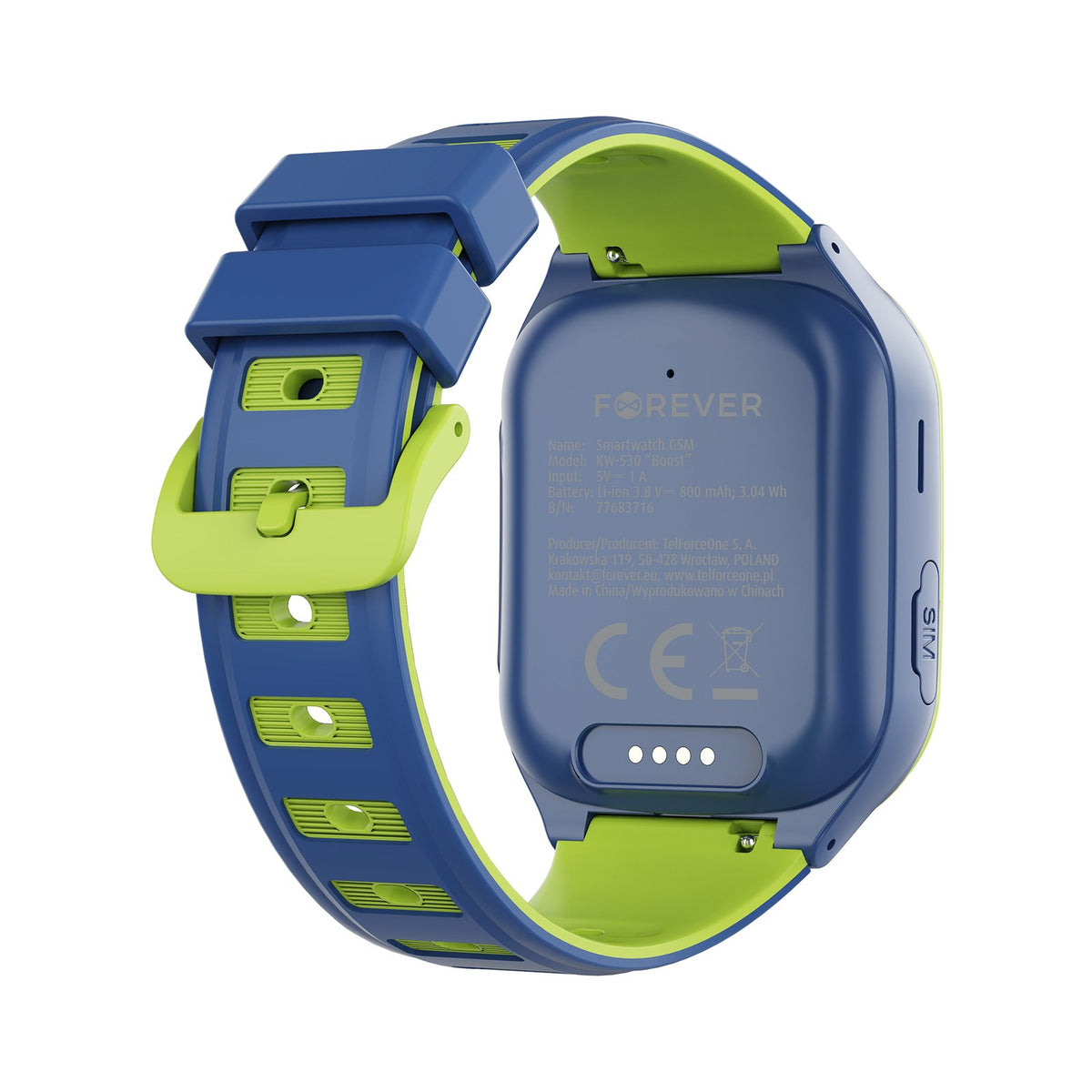 Forever viedpulkstenis GPS WiFi 4G Kids Boost KW-530, zils