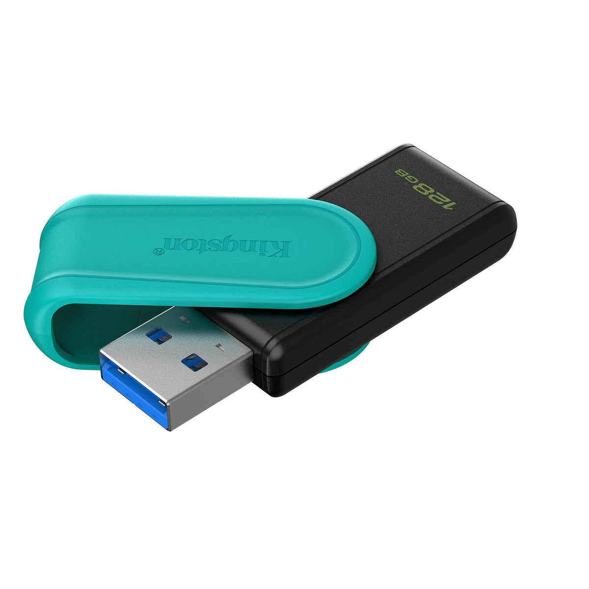 Kingston 128GB pārnēsājama USB 3.2 Gen 1 DataTraveler Exodia S zibatmiņa (melna/tirkīza)