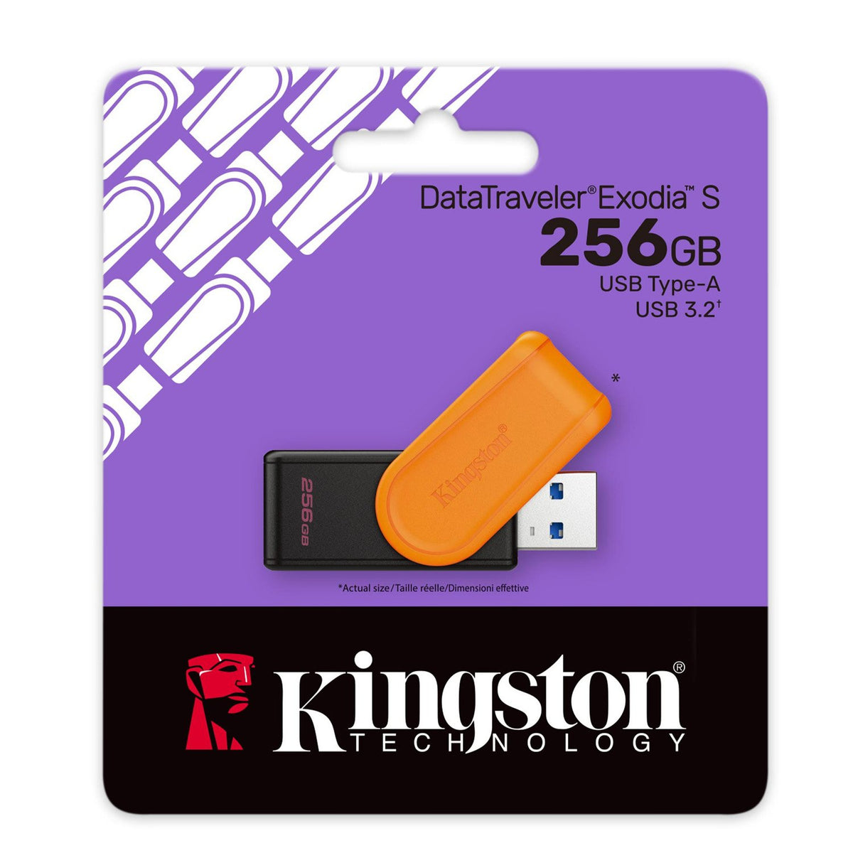 Kingston 256GB USB zibatmiņa DataTraveler Exodia S (melna/oranža)