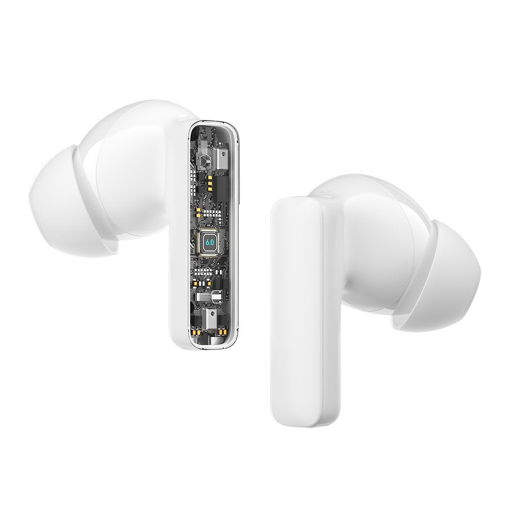 BWOO Bluetooth austiņas BW40 TWS ANC ar LCD displeju, baltas
