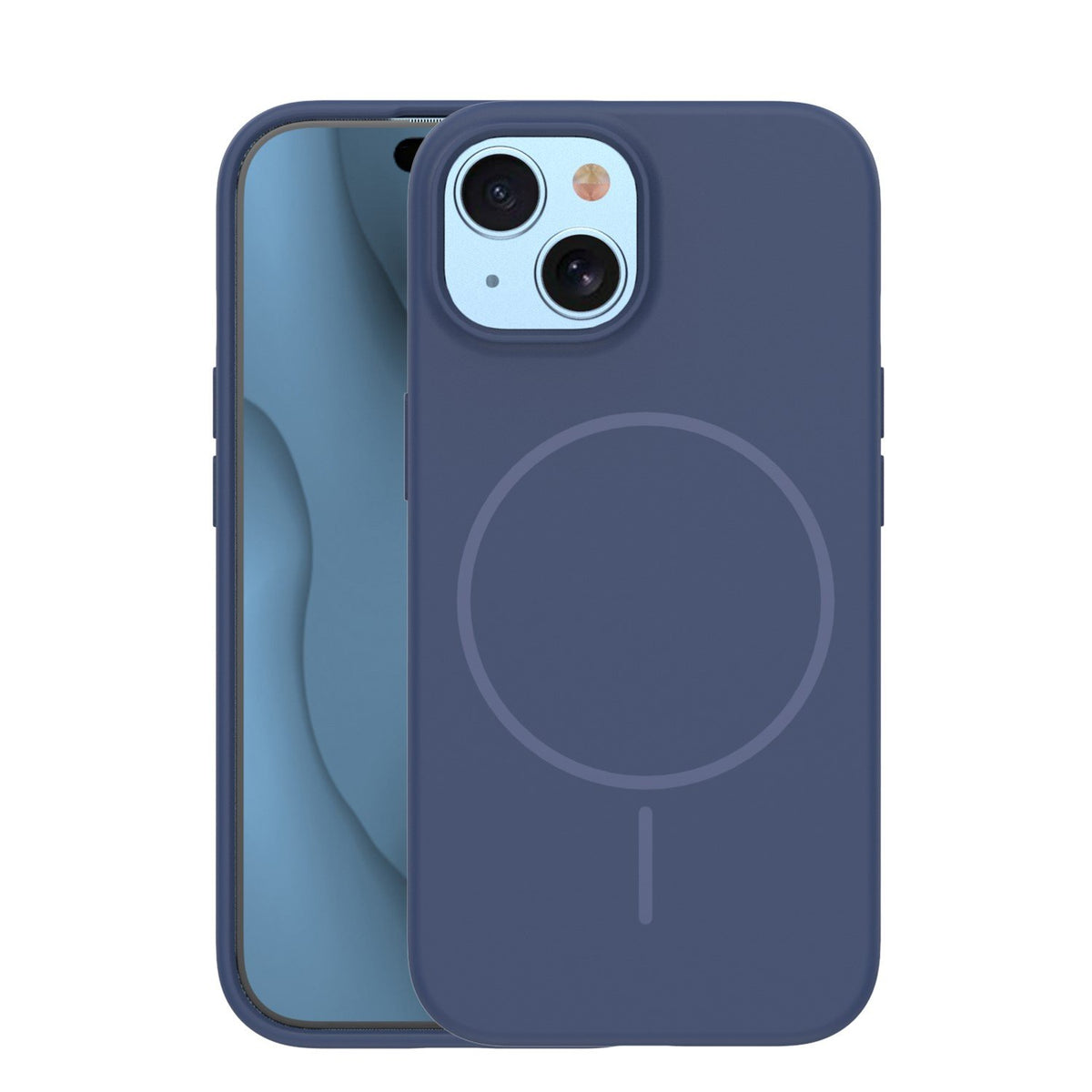 Silicone Thin Mag case for iPhone 14 6,1" dark blue