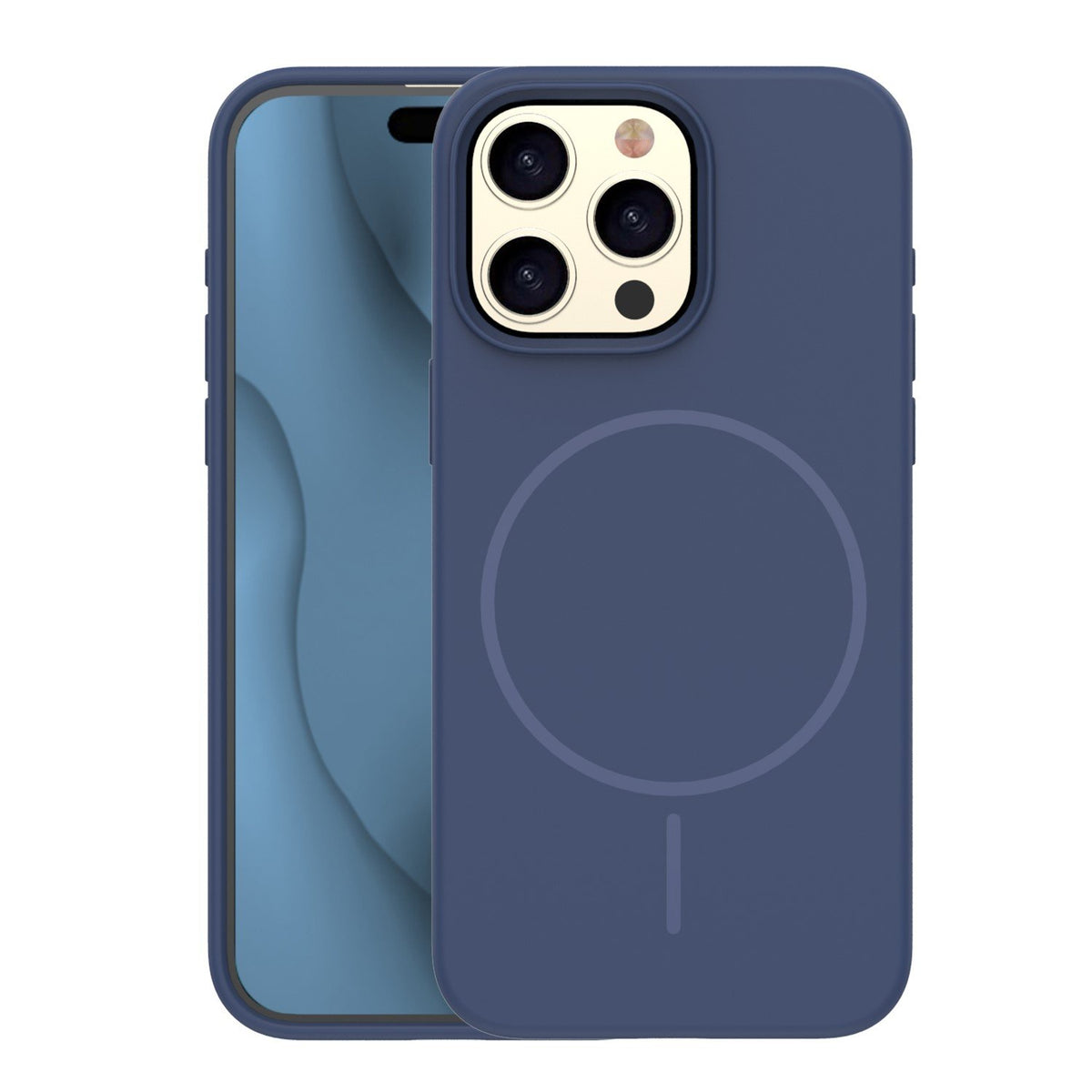 Silicone Thin Mag case for iPhone 15 Pro 6,1" dark blue