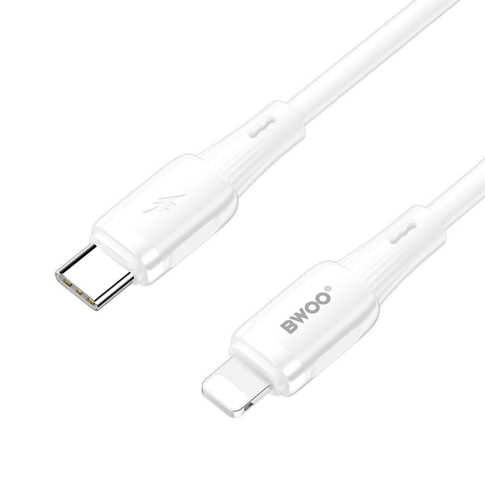 BWOO kabelis silikona X329CL 27W USB-C - Lightning 1m, balts