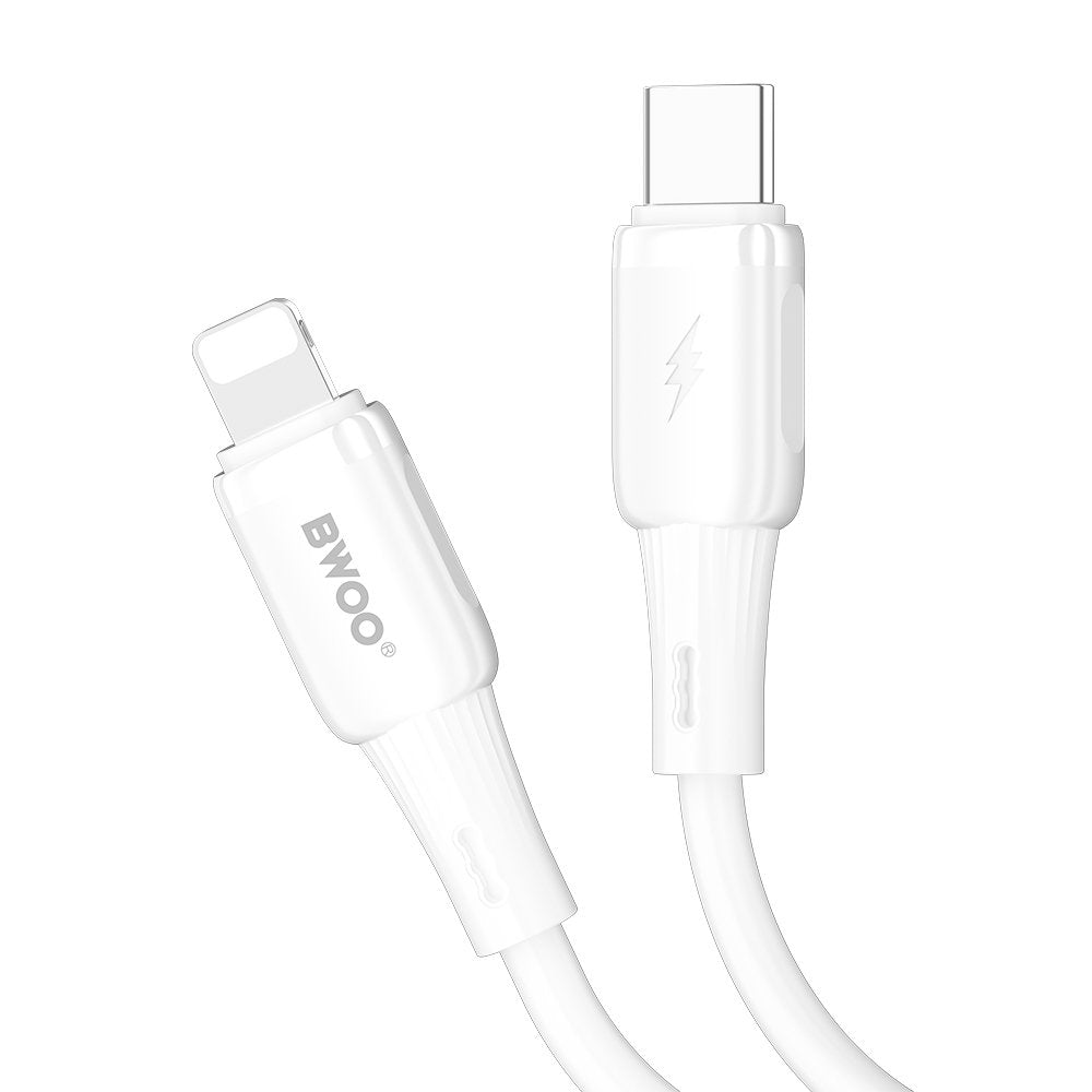 BWOO kabelis silikona X329CL 27W USB-C - Lightning 1m, balts