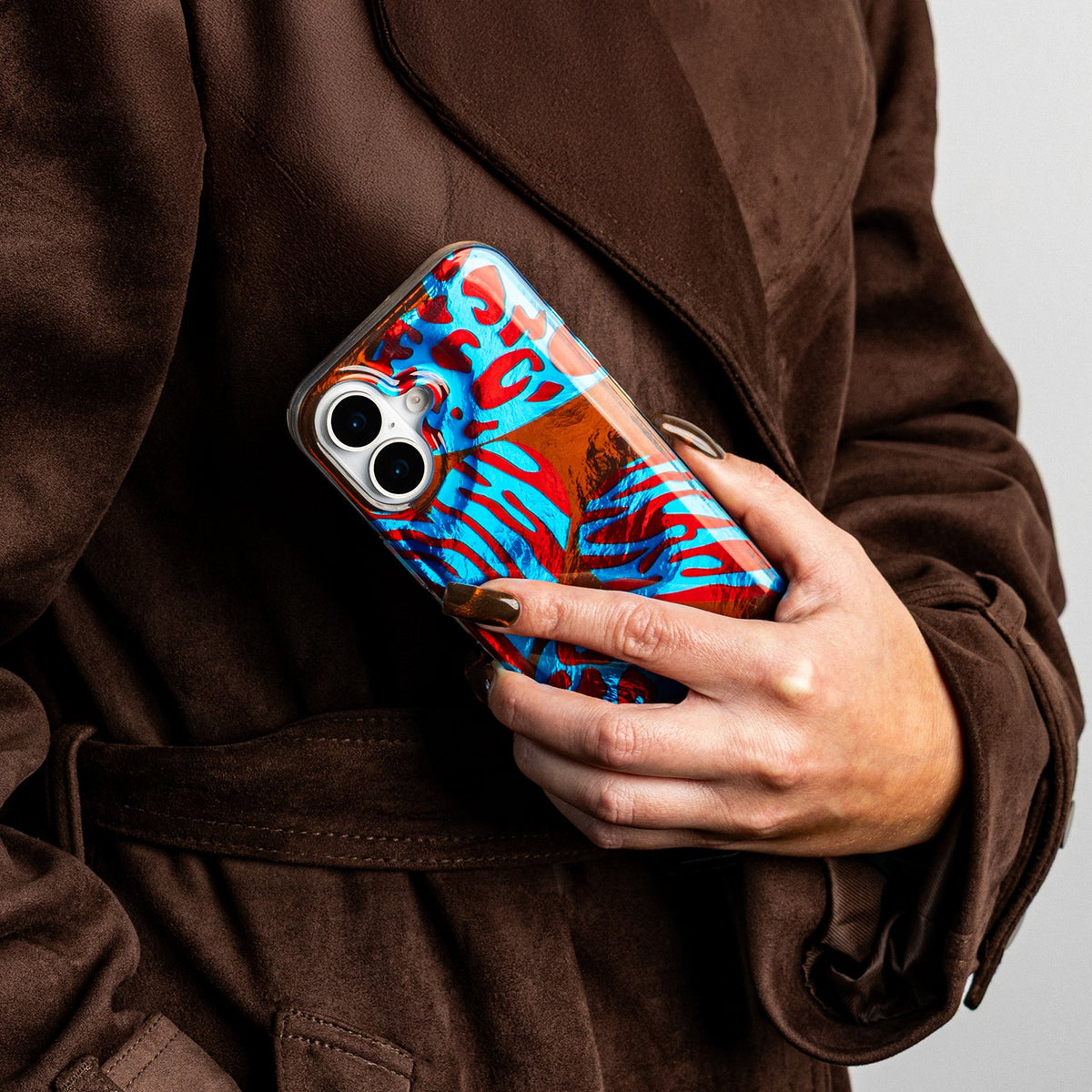 Dzīvnieku apdrukas maciņš iPhone 12 / 12 Pro 6,1" hameleona