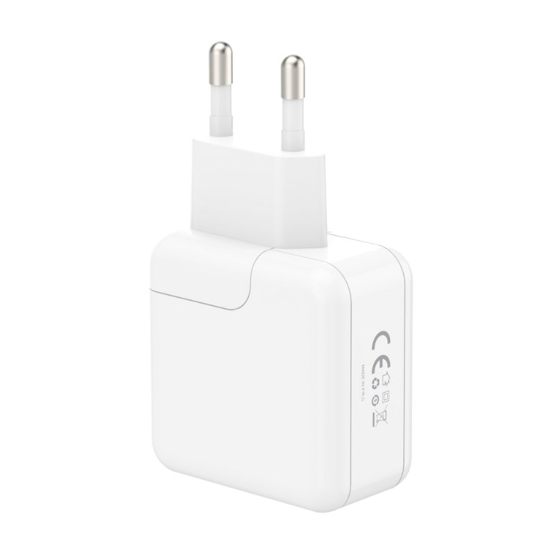 Tīkla lādētājs MX BURST GaN PD 35 W, 2xUSB-C + C/Lightning PD kabelis 20 W balts
