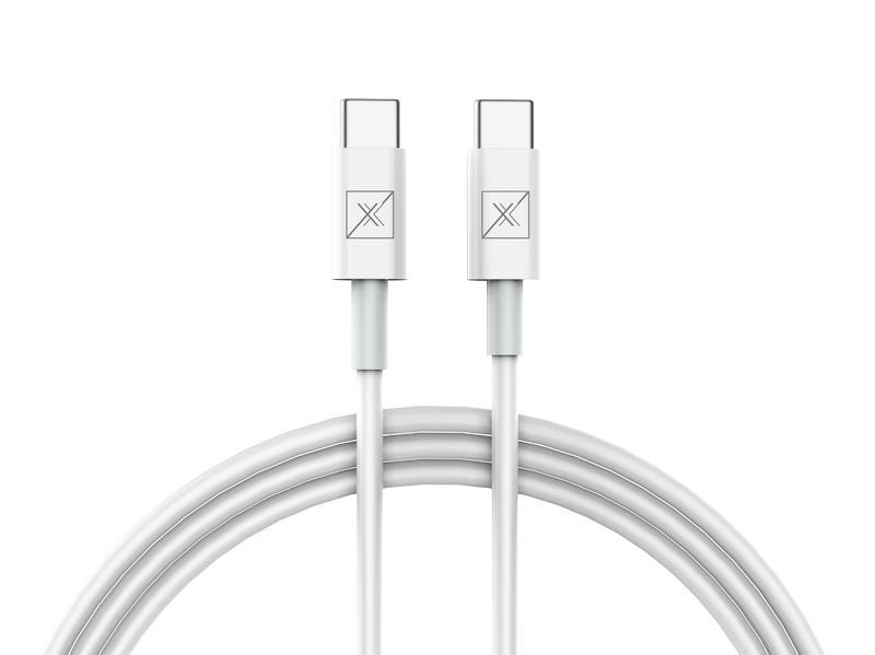 Tīkla lādētājs MX ALFA 20 W PD+QC, USB-A+C + C/C kabelis 20 W PD, balts