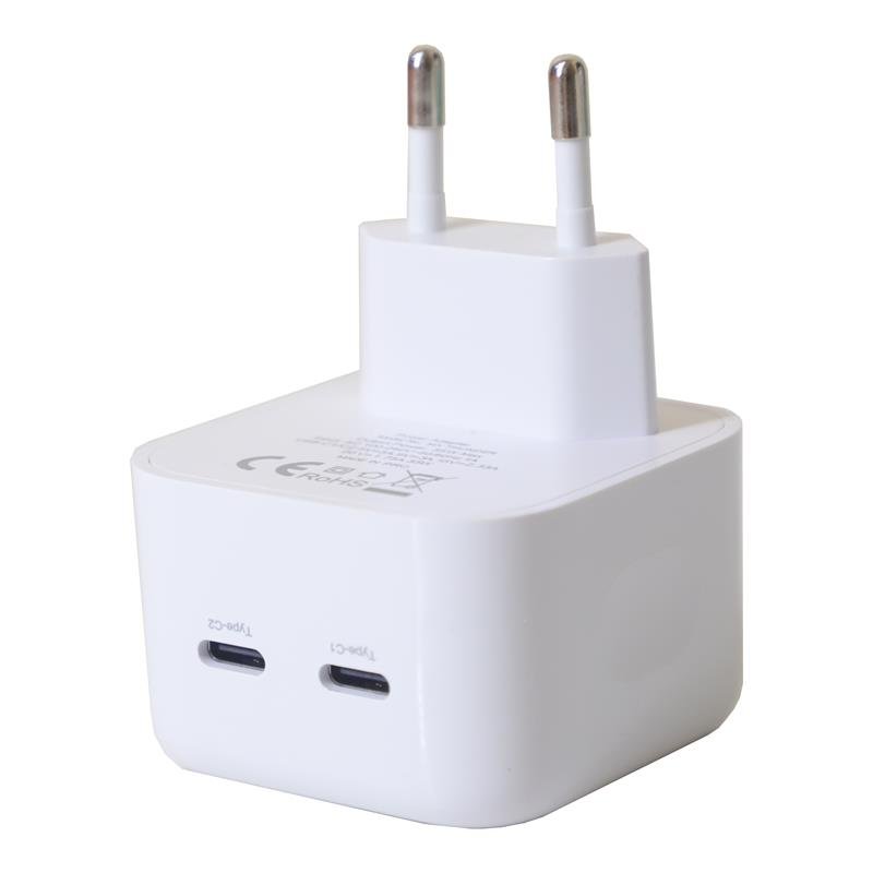 Maxximus tīkla lādētājs MX Thunder PD 35W, 2xUSB-C, balts