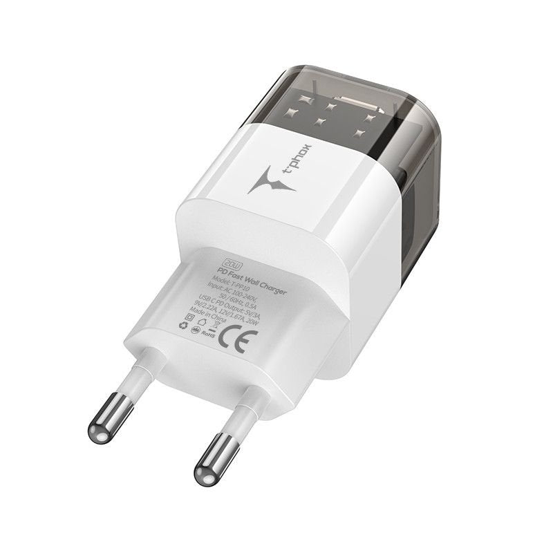 T-Phox tīkla lādētājs T-PP10 20W USB-C, melns