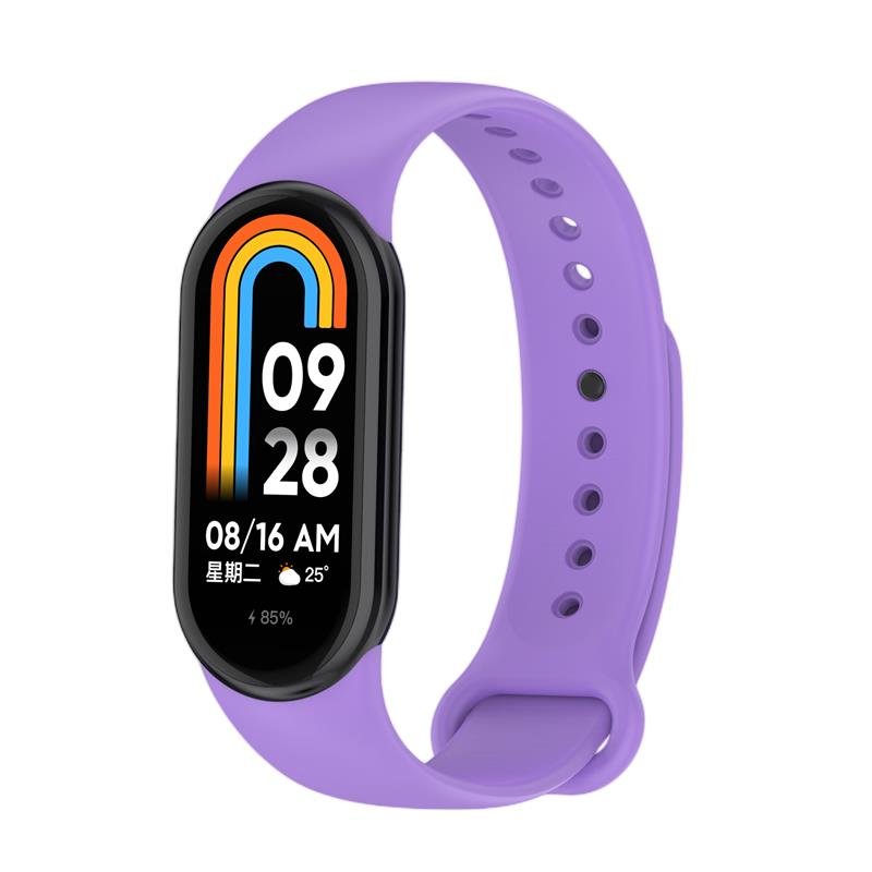Telcon silikona siksniņa MI Band 8/M8 (4)., violeta
