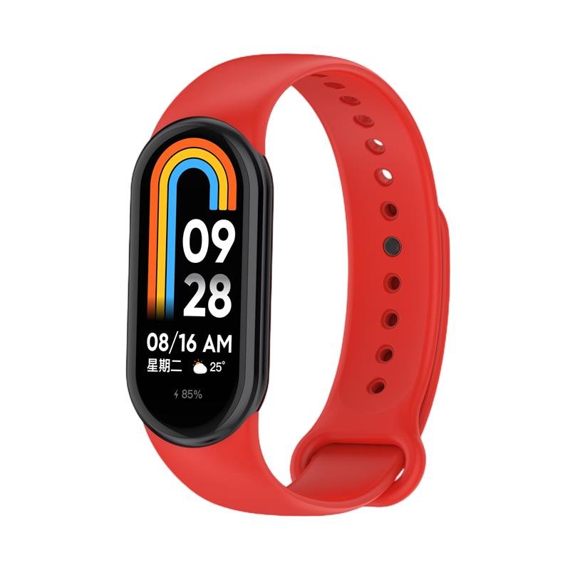 Telcon silikona siksniņa MI Band 8/M8 (6)., sarkana