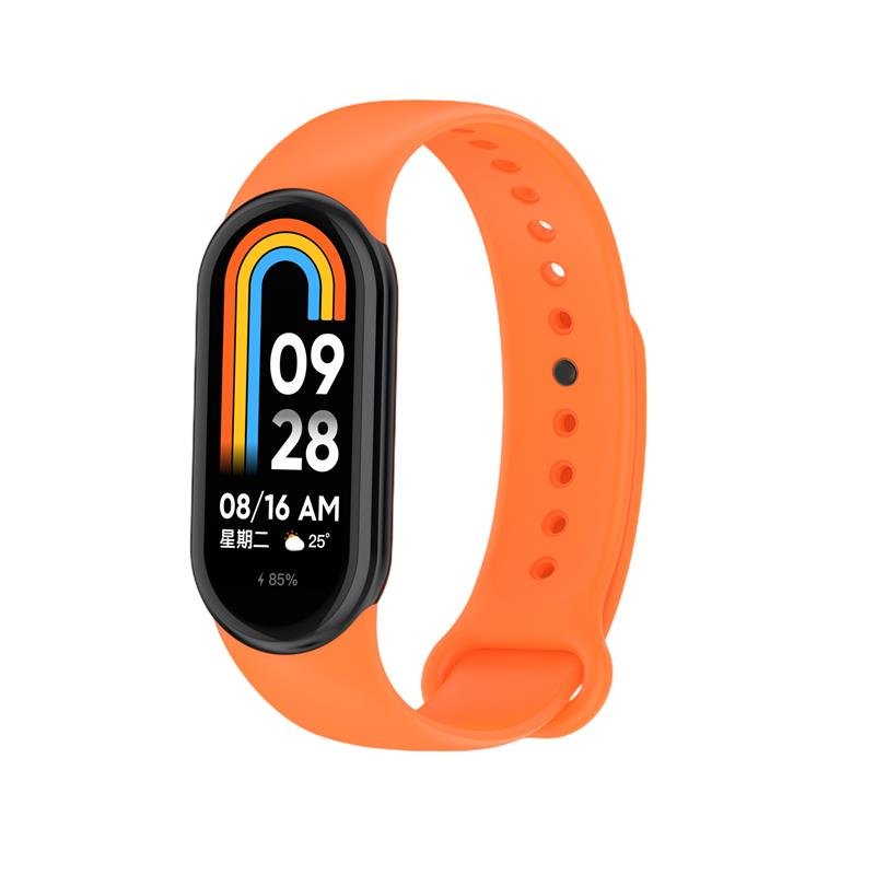Telcon silikona siksniņa MI Band 8/M8 (3)., oranža