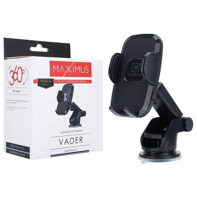 Maxximus auto turētājs Vader melns vējstikla