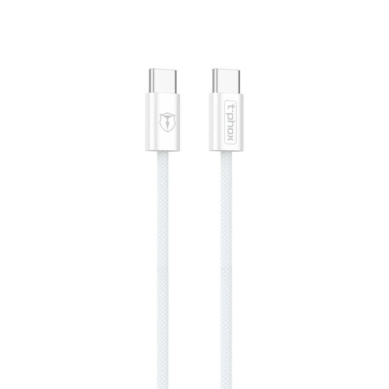 T-Phox kabelis CC15 Series USB-C/USB-C 60W 3A, balts