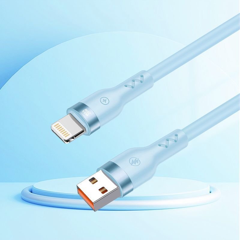 T-Phox kabelis Bold USB/LIGHTNING 3A SKY, zils