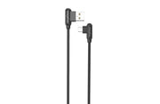 KABELIS MX CORNER FAST CHARGE MICRO USB 2,4 A/1 m/ melns, leņķveida