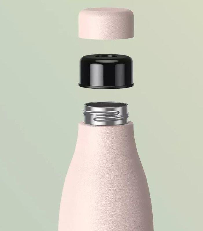 Remax bezvadu Bluetooth skaļrunis Thermos ar 500ML RB-M5 5.0 rozā/rozā