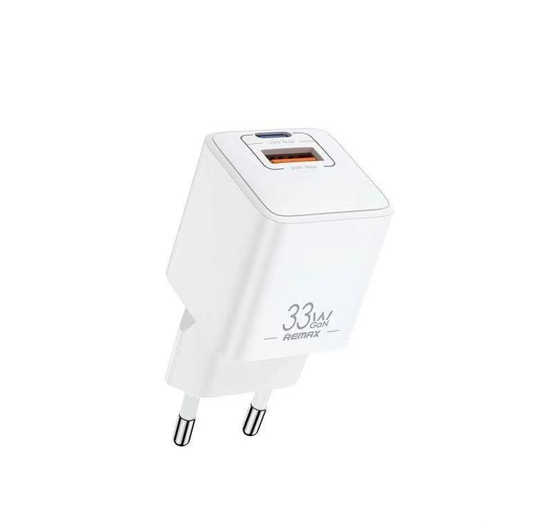 REMAX tīkla lādētājs BATT sērijas PD QC 33 W RP-U26 ar 1 USB un 1 USB-C pieslēgvietu, balts