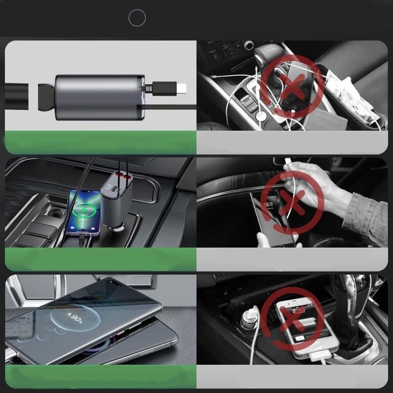 T-Phox auto lādētājs Flexit 4/1 86W, pelēks