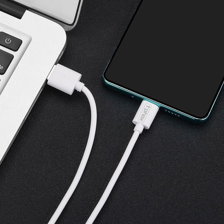 T-Phox kabelis Exceed USB-C balts 1M