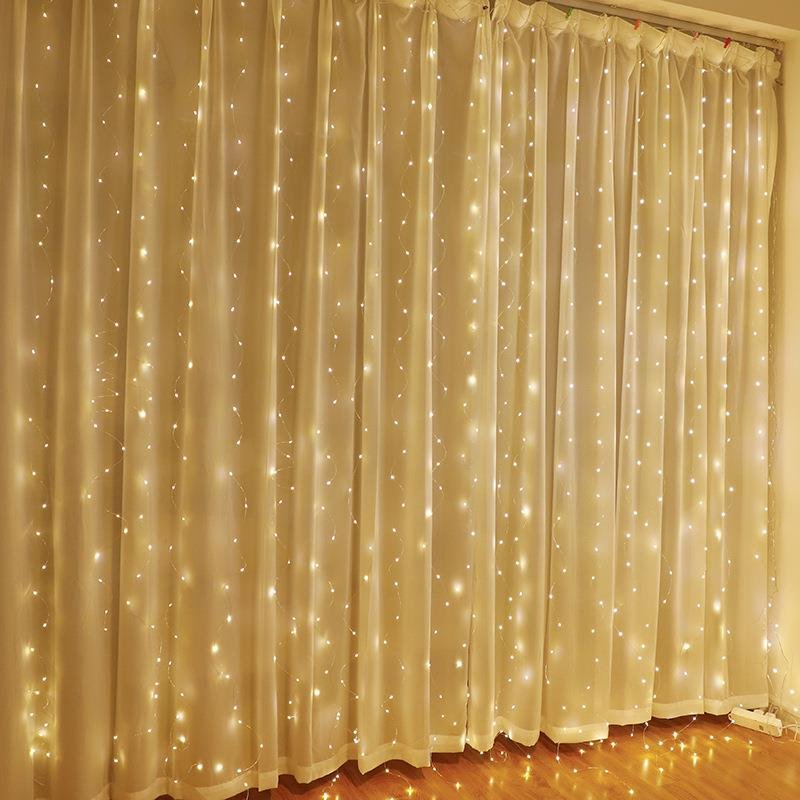 LED aizkars (100 LED LAMPS) 3Mx1M silti balts