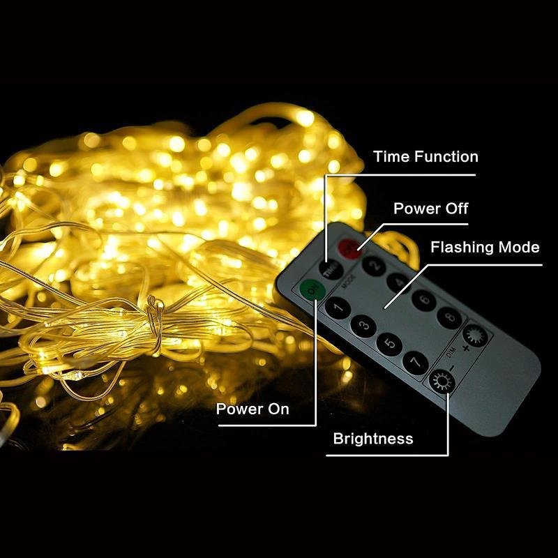 LED aizkars (100 LED LAMPS) 3Mx1M silti balts