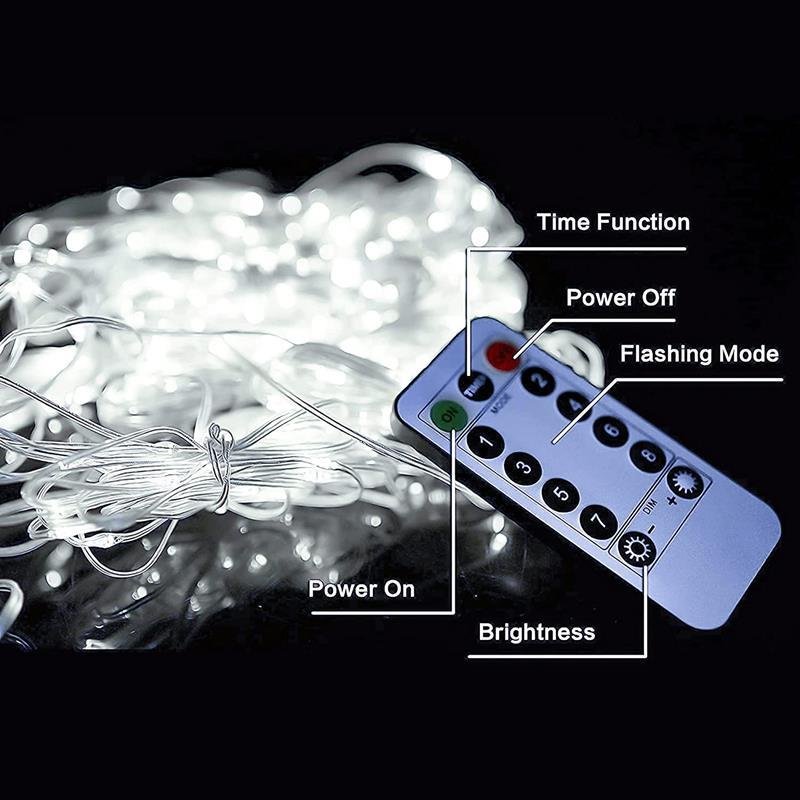 LED aizkars (100 LED LAMPS) 3Mx1M auksti balts