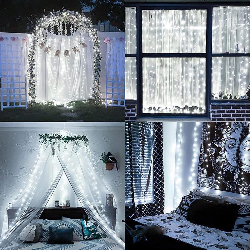 LED aizkars (100 LED LAMPS) 3Mx1M auksti balts