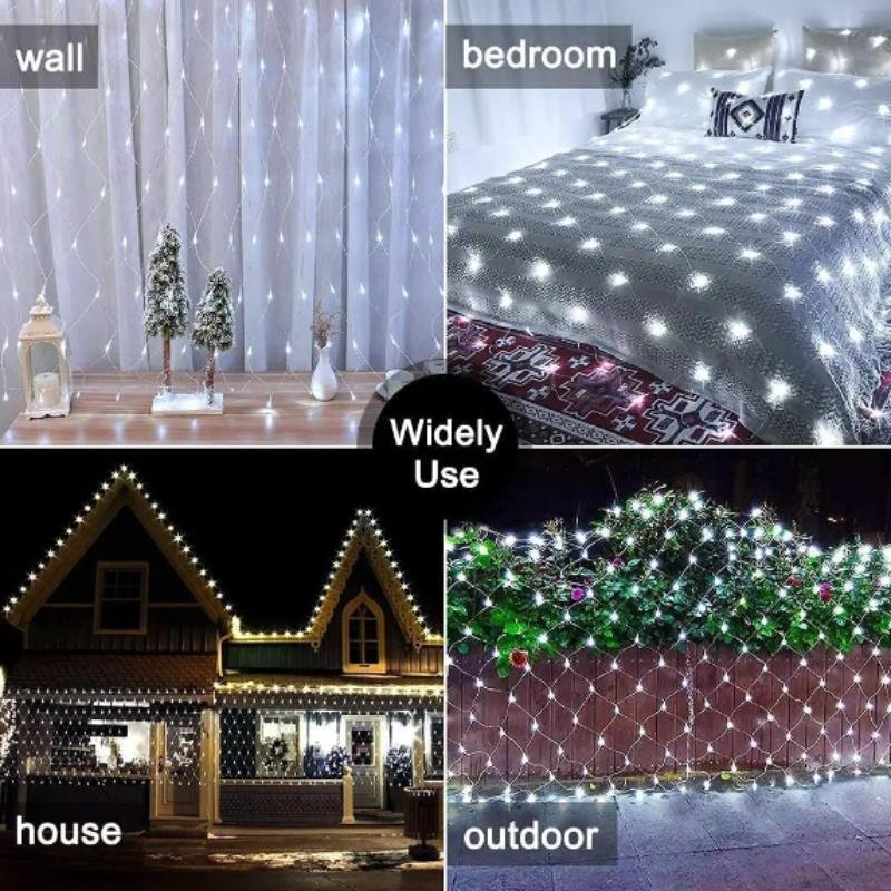 LED aizkars (320 LAMPS) 3M x 2M auksti balts