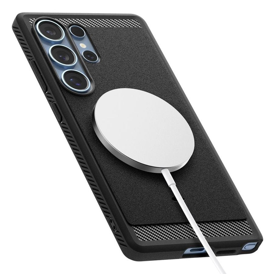SPIGEN RUGGED ARMOR MAG MAGSAFE GALAXY S25 ULTRA MATĒTS MELNS