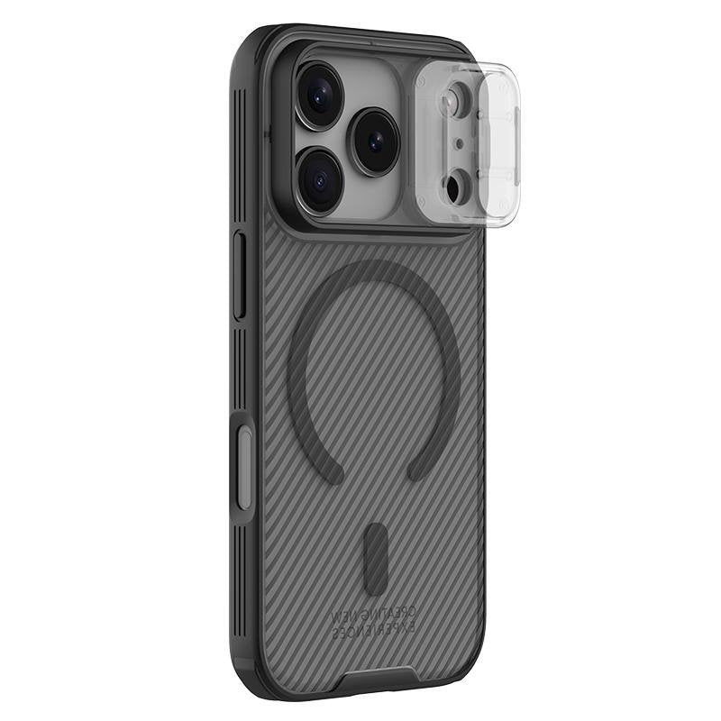 Nillkin Camshield Pro magnētiskais vāciņš iPhone 17 Pro / 18 Pro, caurspīdīgs, melns