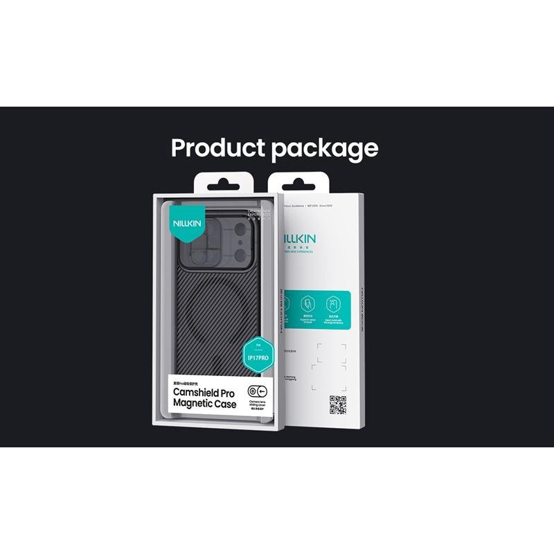 Nillkin Camshield Pro magnētiskais vāciņš iPhone 17 Pro / 18 Pro, caurspīdīgs, melns