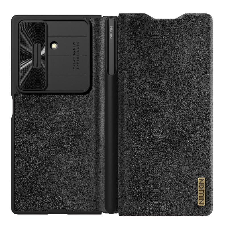 NILLKIN QIN PRO ādas vāciņš Samsung Galaxy Z Fold7, melns