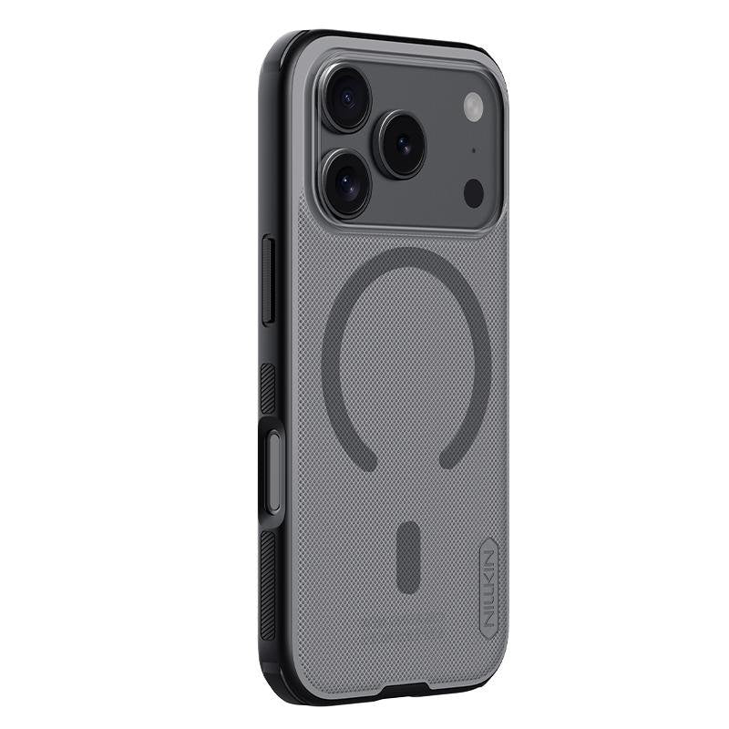 Nillkin Super Frosted Shield PRo magnētiskais apvalks iPhone 17 Pro / 18 Pro, caurspīdīgs melns