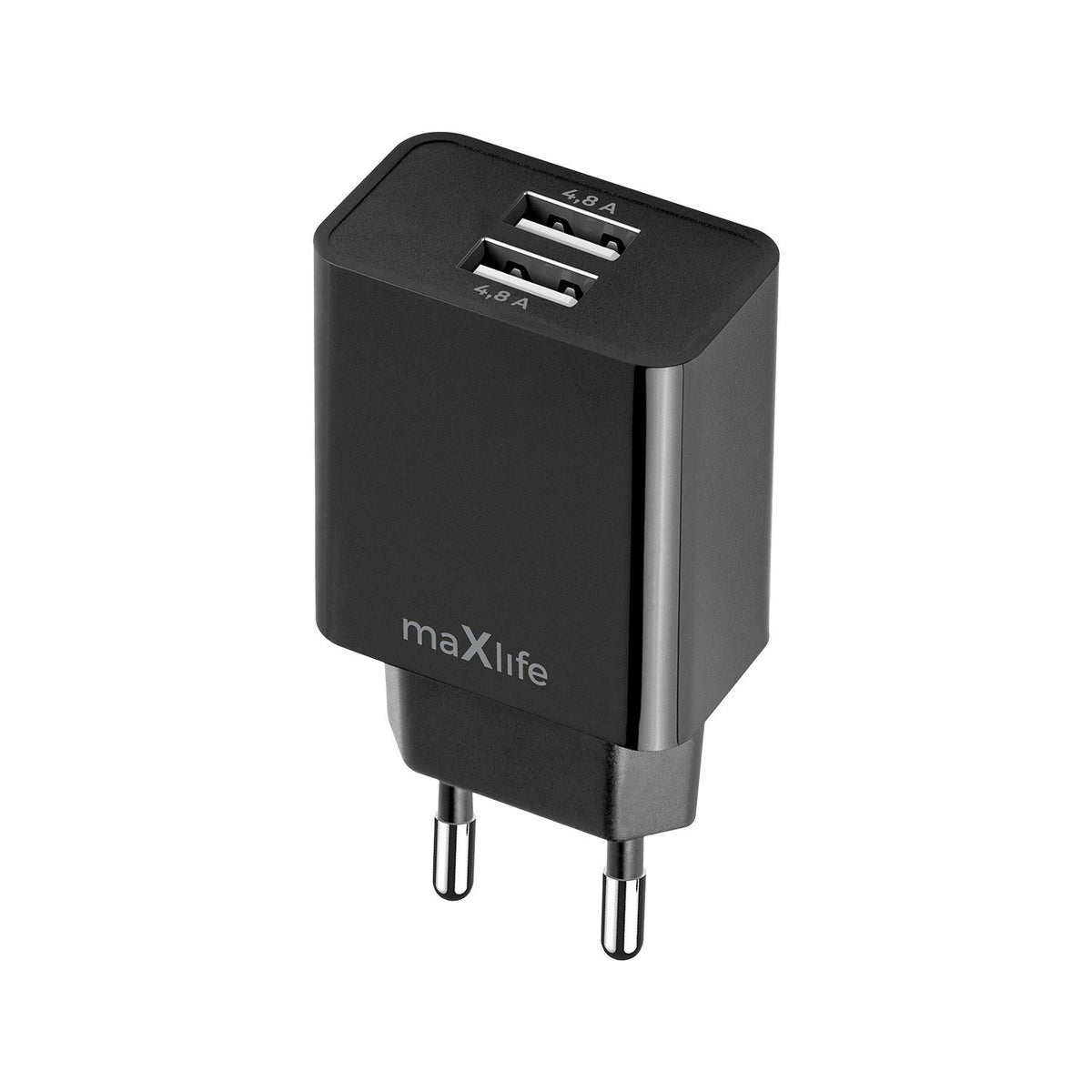 Maxlife lādētājs MXTC-12 1x USB-A 4,8A, melns