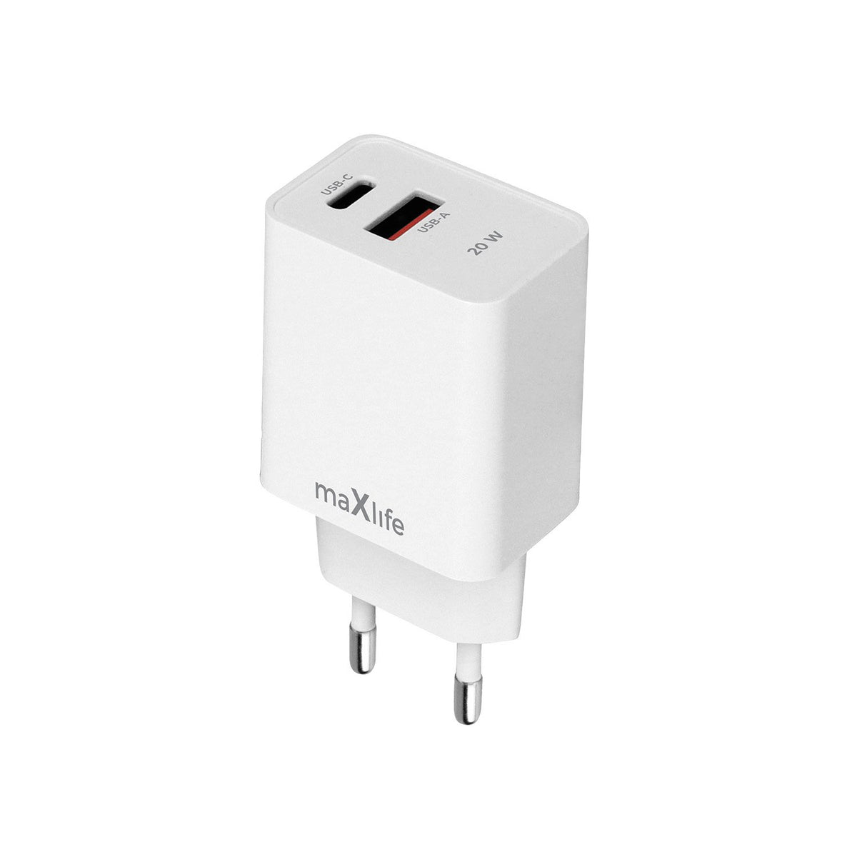 Maxlife lādētājs MXTC-13-20AC PD QC 1x USB-C 1x USB 20W, balts