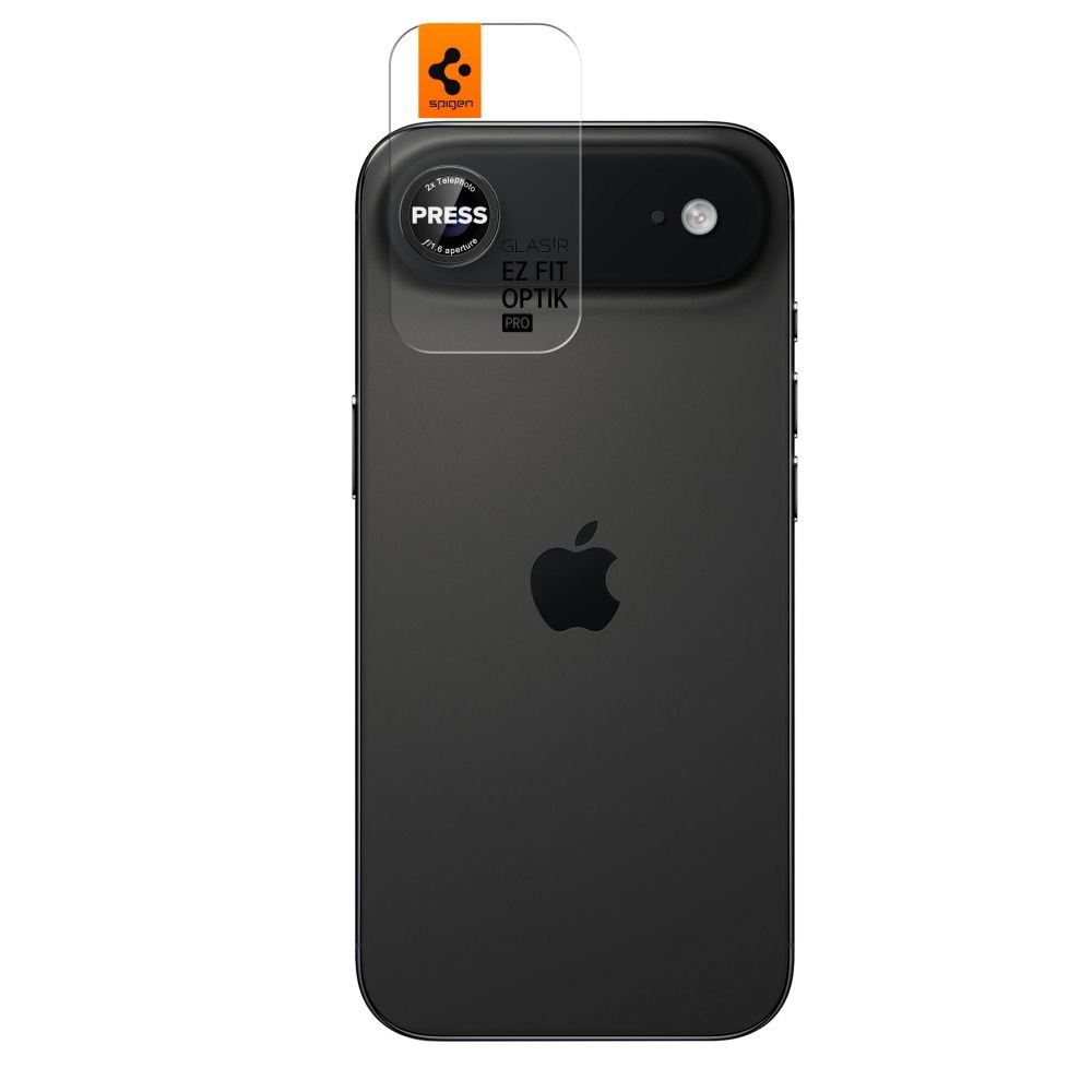 Spigen Optik Pro L sērijas Glas.Tr “Ez Fit” kameras aizsargi, 2 iepakojumā, iPhone 17 Air, melni