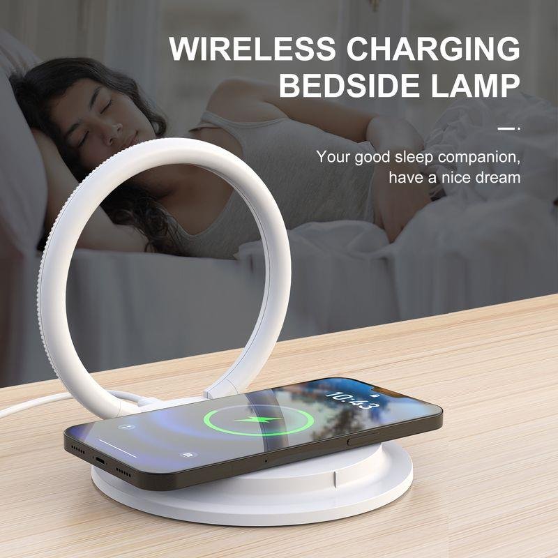 BEDSIDE lampa T-PHOX ar lādētāju SL-603 15 balta