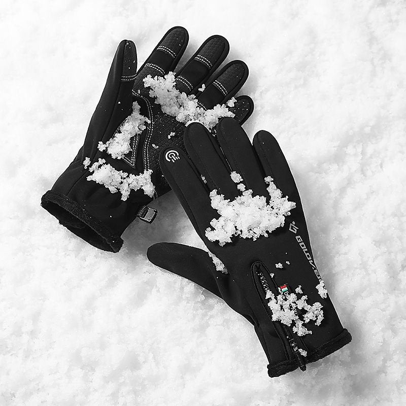 Ziemas sporta viedtālruņa cimdi – siltināti, melns