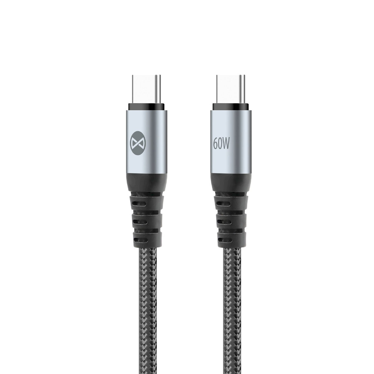 Forever kabelis Braix USB-C - USB-C 1,0 m 60W, melns