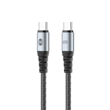 Forever kabelis Braix USB-C - USB-C 1,0 m 60W, melns