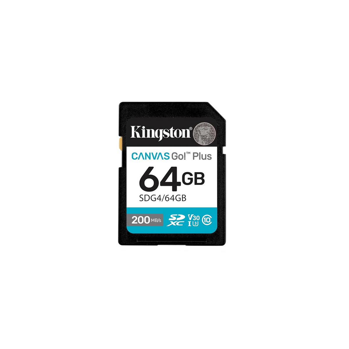 Kingston atmiņas karte 64GB SDXC Canvas Go Plus Gen4 200MB/s C10 UHS-I U3 V30