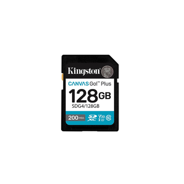 Kingston atmiņas karte 128GB SDXC Canvas Go Plus Gen4 200MB/s C10 UHS-I U3 V30