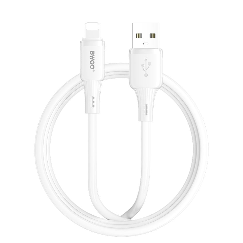BWOO kabelis 3A silikona X329L USB - lightning 3A 1m, balts